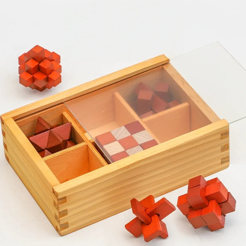 Holz IQ Puzzle Kong Ming Lock Lernspiel für Kinder und Erwachsene
