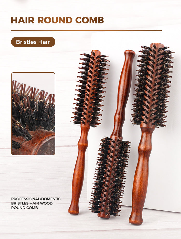 Natürlicher Wildschwein Borsten Haar Kamm mit Holzgriff