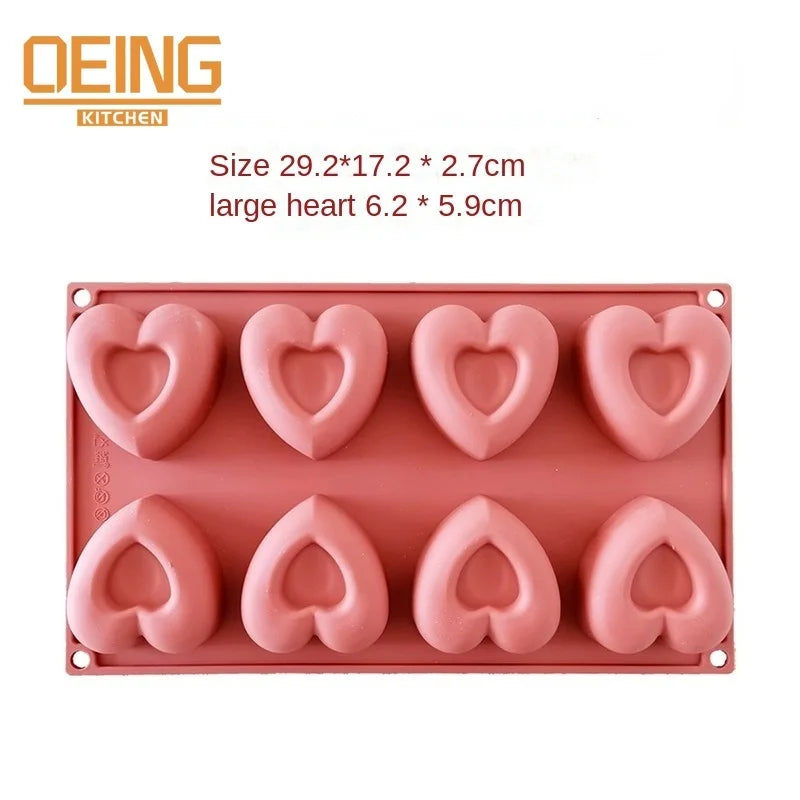 Herzförmige Silikonform für Mini Donuts, Muffins und Desserts