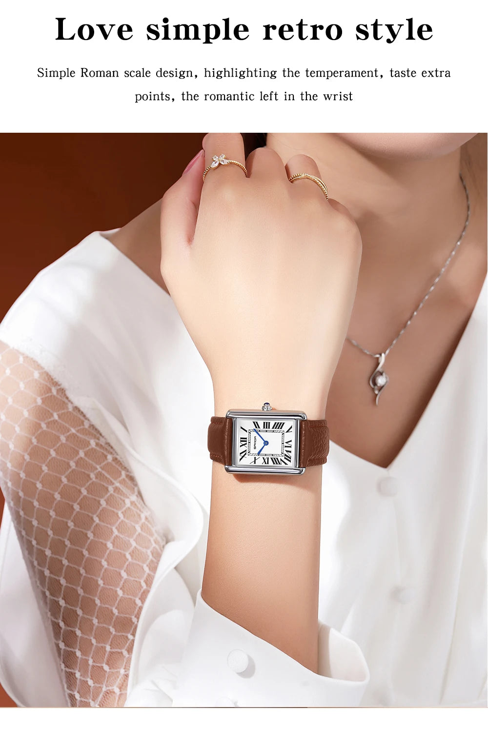 Elegante Herren Quarzuhr mit Lederband und römischem Zifferblatt