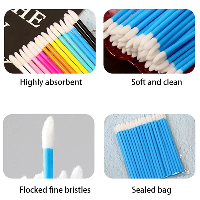 100 Stück Einweg-Make-up Pinsel Set – Präzise Lippen - Wimpernverlängerung