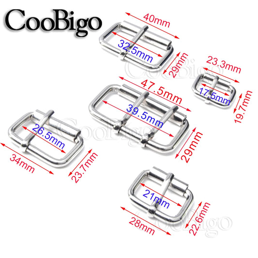 5 Metall Roller Pin Schnallen Set für Gürtel Hundehalsband Leder DIY