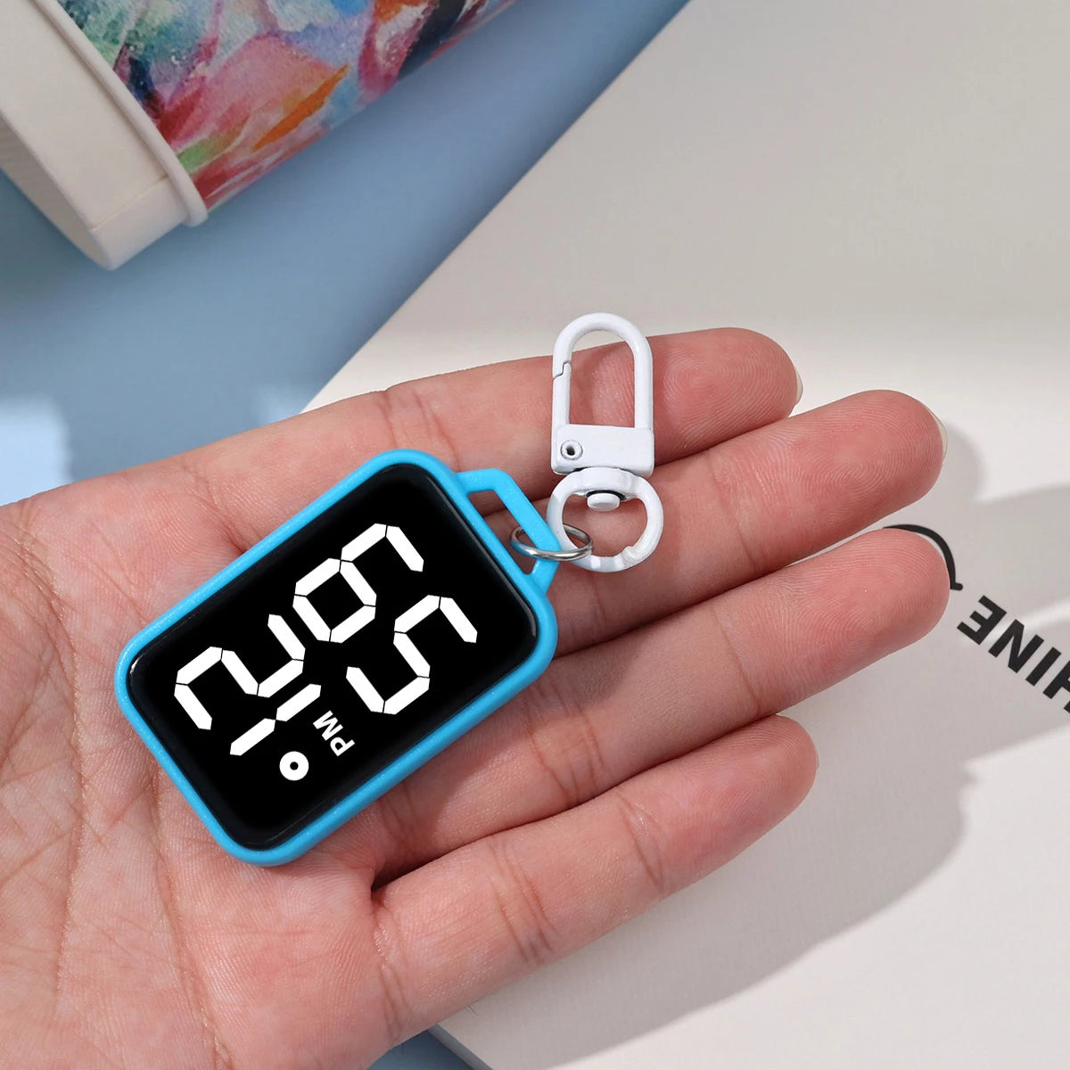 LED Schlüsselbund Taschenuhr Digital Display Rechteckig Unisex-Yabubest - Home & More