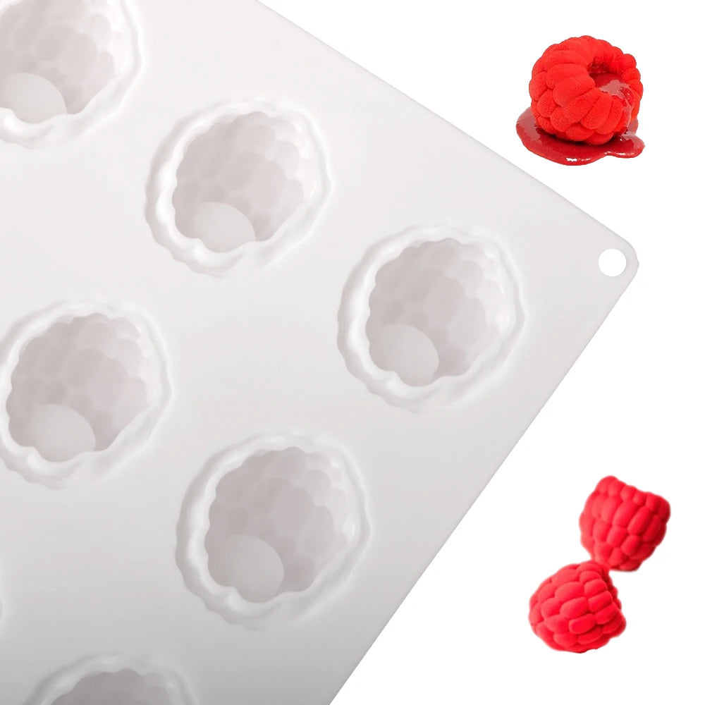 Silikon Kuchenform mit 6 12 oder 24 Himbeerzellen für Desserts