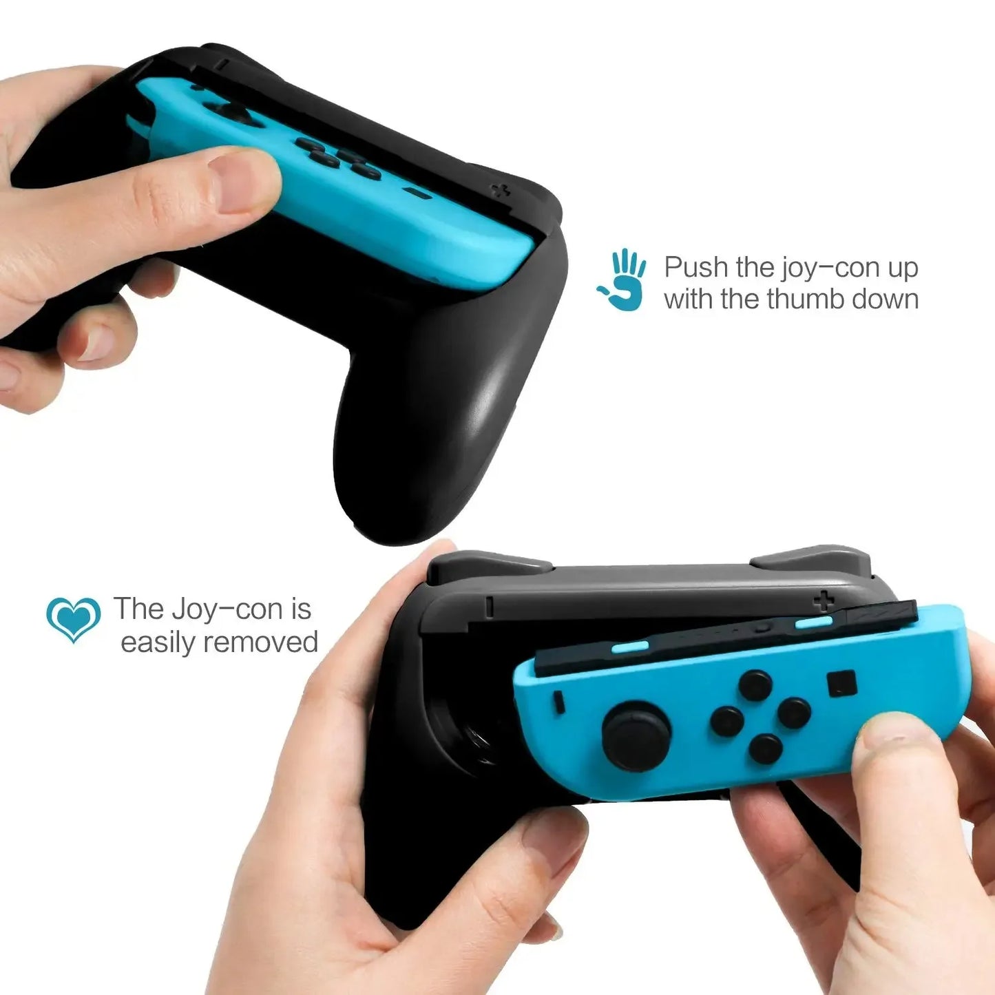 Ergonomische Joy-Con Halterung mit rutschfestem Gummi für Nintendo Switch