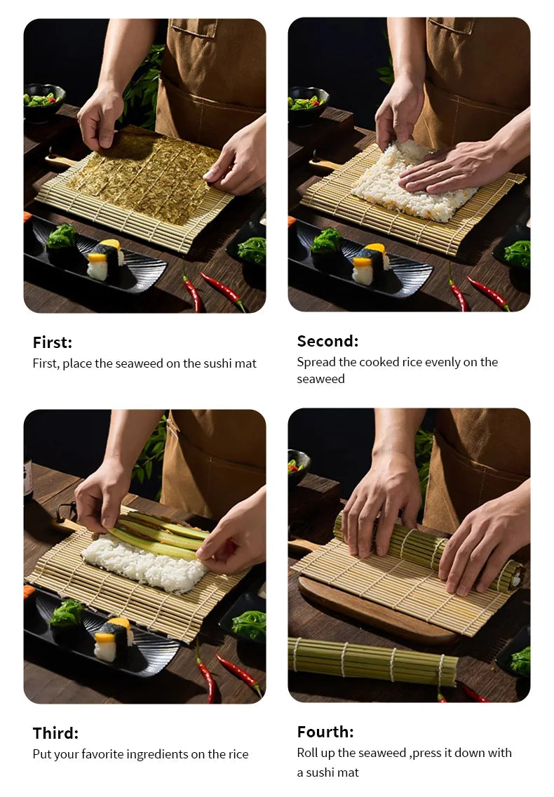 Sushi Bambus Roll Matte Grün für DIY Küchen Sushi Zubehör-Yabubest - Home & More
