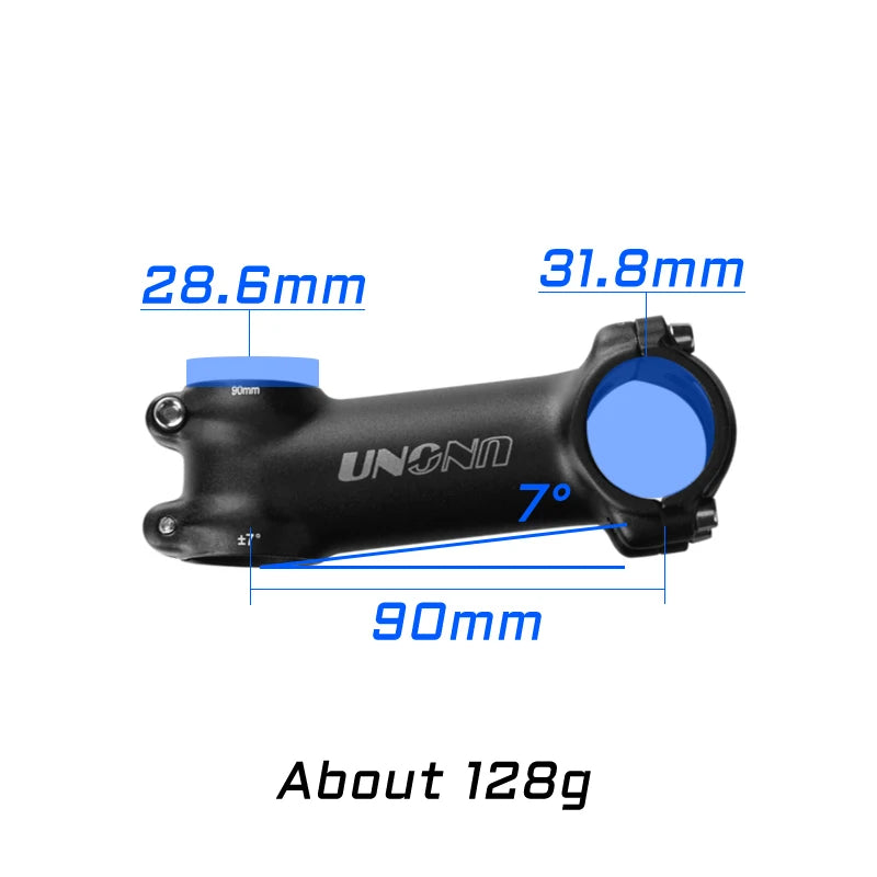 Ultraleichter Fahrradvorbau 31,8 mm, 28,6° Neigung – in verschiedenen Längen