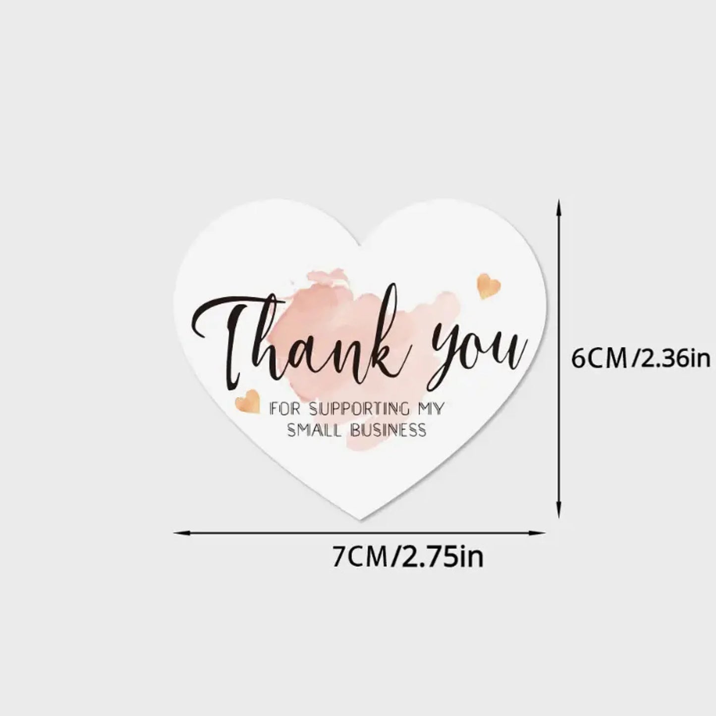 Dankeskarten für Kleinunternehmen mit rosa Herz Design