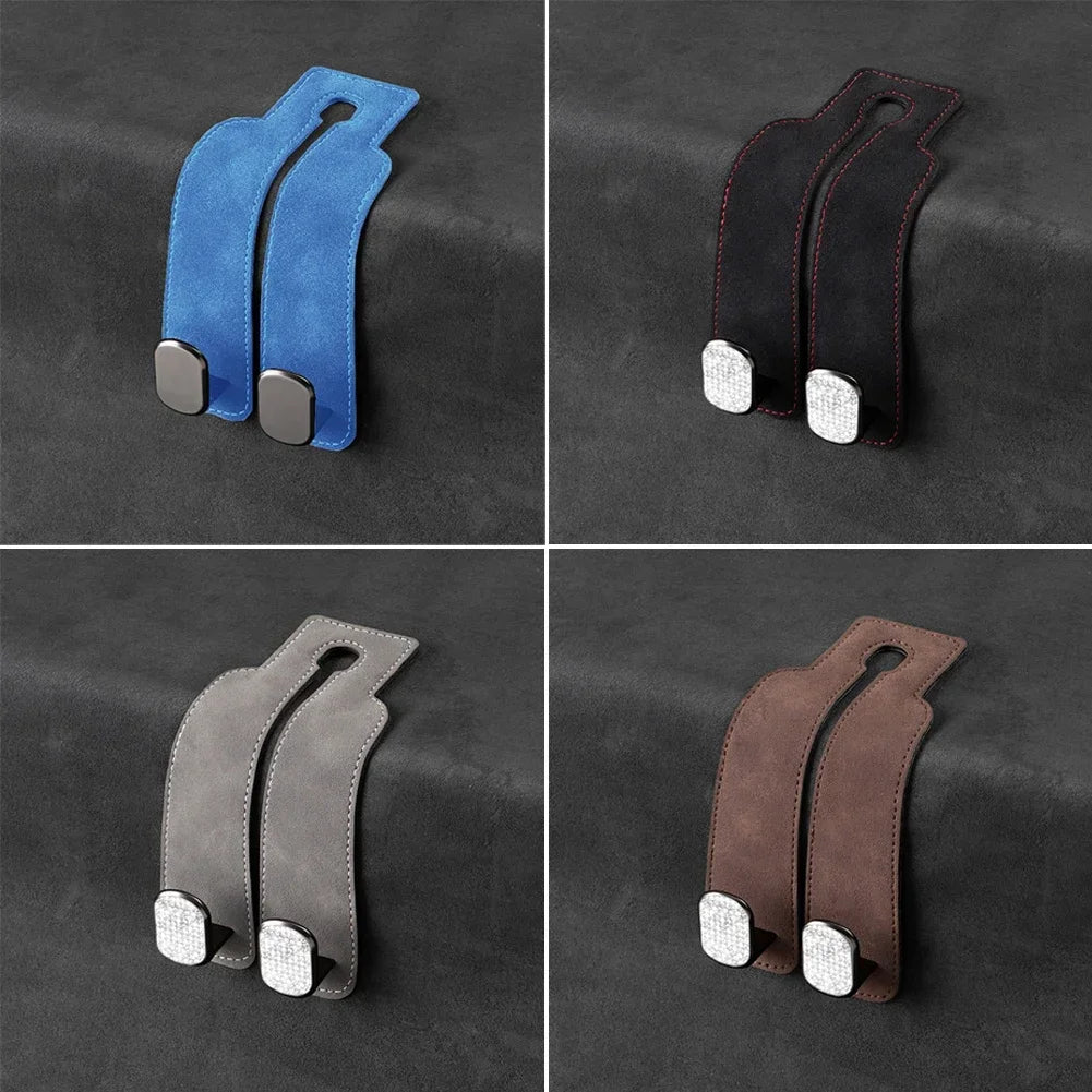 Universelle Doppelhaken für Autositz Kopfstützen aus weichem Leder-Yabubestshop