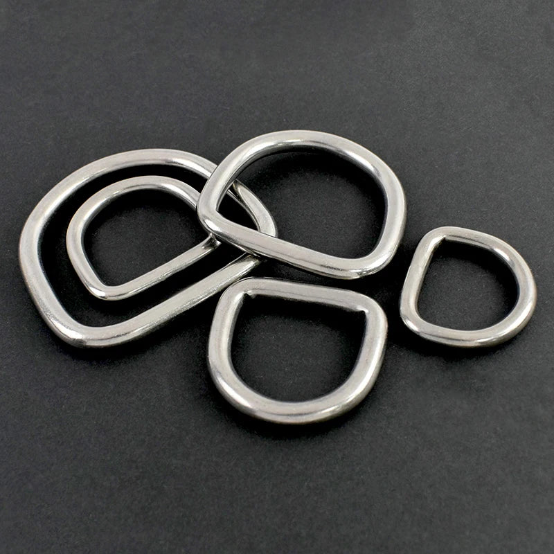 Edelstahl D-Ring Schnallen für Taschen Gurtband Haustierhalsband DIY Zubehör