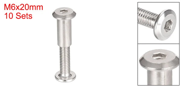 Robuste M6 Schraubpfosten Set Kohlenstoffstahl für Möbel Leder