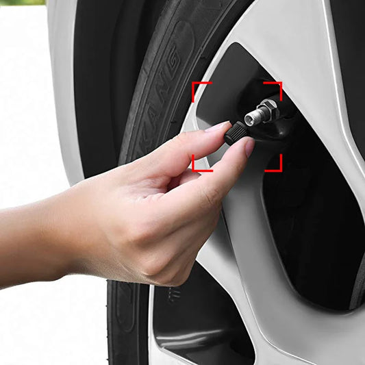 Auto Ventilkappen Reifenventile Staubkappen Kunststoff Schwarz 4er Set