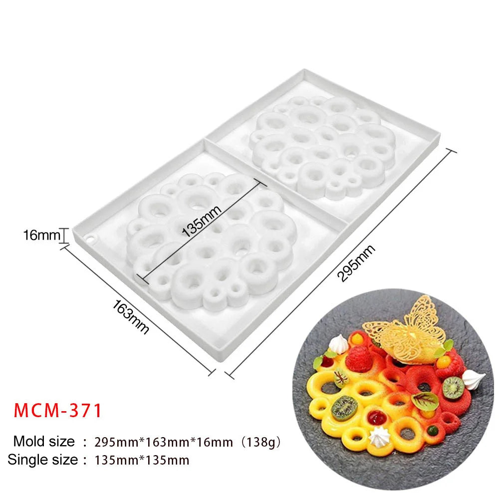 Geometrische Runde Silikonform für Mousse Kuchen und Desserts