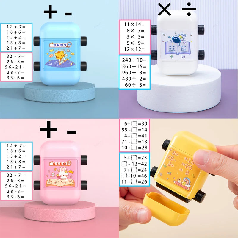 Lehrstempel 2 in 1 für Mathematik Übungen mit digitalem Design - Yabubest - Home & More