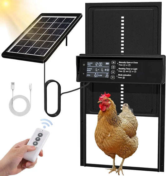 Automatische Hühnerstall-Tür mit Solarenergie und USB-Ladung