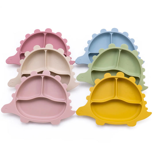 Silikon Dinosaurier Kinder Geschirr Saugplatten BPA frei Baby Teller
