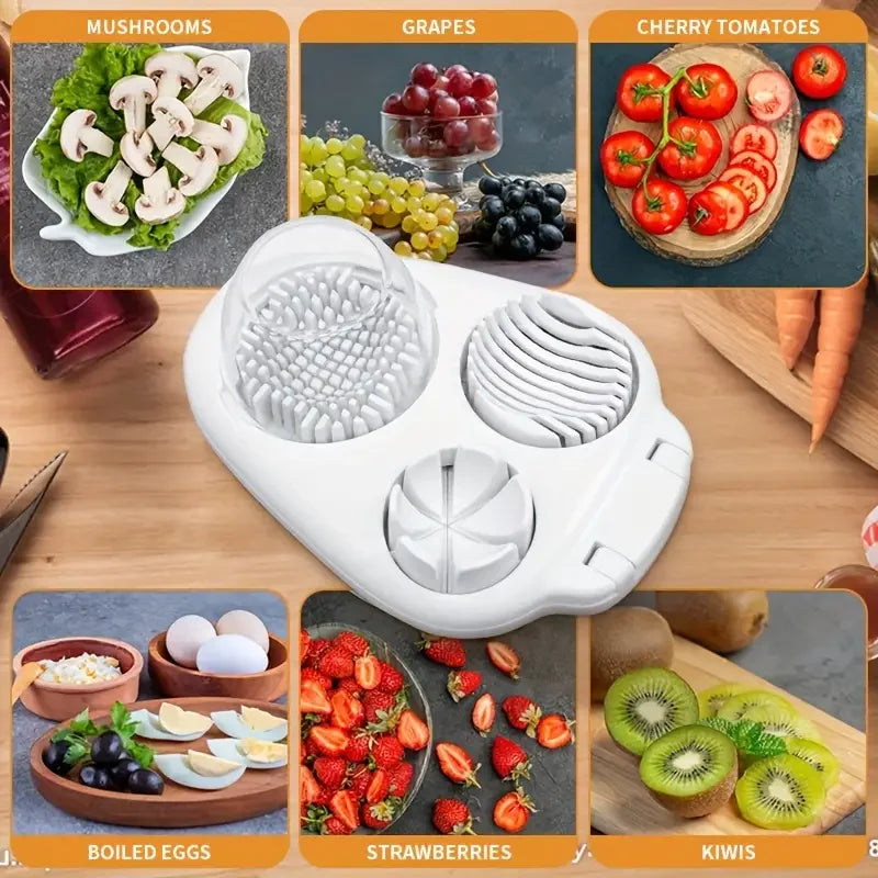 Handlicher Eier Schneider mit 3 Scheiben Modi für hart gekochte Eier