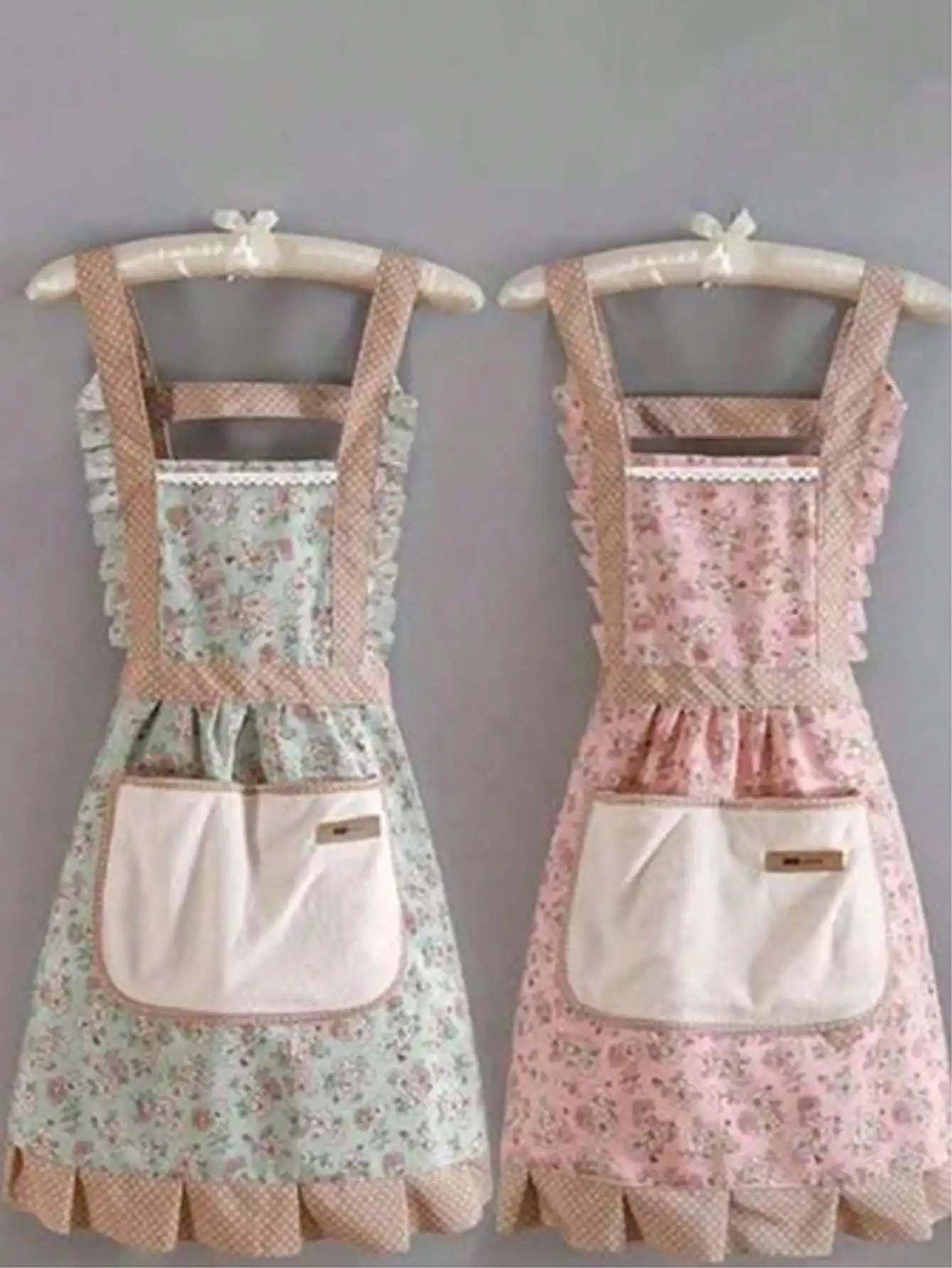 Blumenmuster Küchenschürze – Wasserdicht Ölfest mit Handwischfunktion