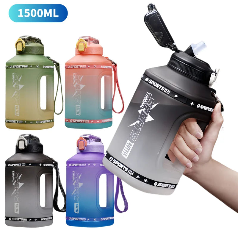 1,5L Sport Wasserflasche mit Handseil – BPA-frei, robust - ideal für Outdoor