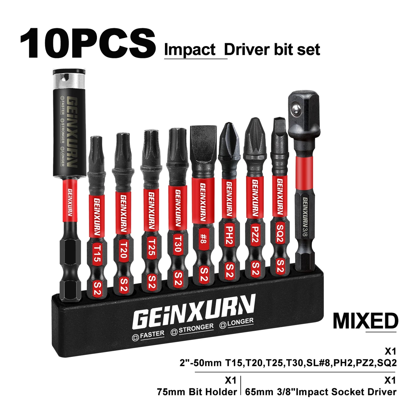Magnetisches Impact Bit-Set 10-19tlg – Stark - Präzise für Power-Driver