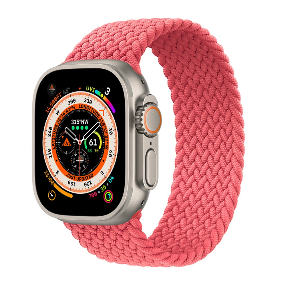 Geflochtenes Solo Loop Ersatzarmband für Smartwatch 38-49mm Unisex