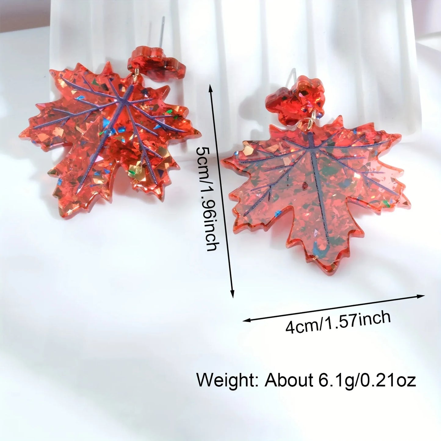 Elegante Acryl Ohrringe Ahornblatt Design für Herbst und Winter