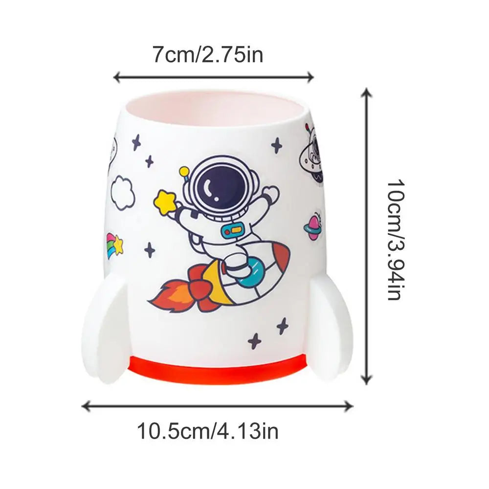 Raketenförmiger Stifthalter mit hoher Kapazität und Astronaut Aufkleber