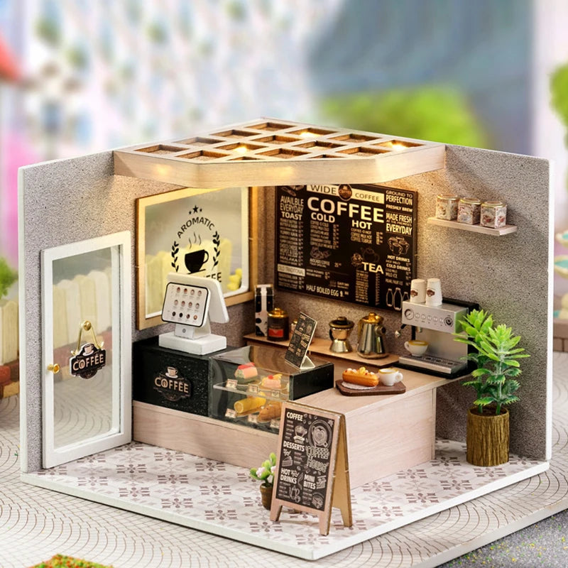 Kreatives DIY Puppenhaus Holzmodell für detailreiche Miniaturszenen