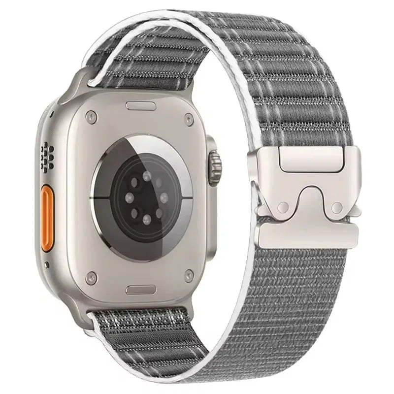 Elastisches Nylon Armband 38-49mm für Smartwatches mit Fallschirmschnalle Sport