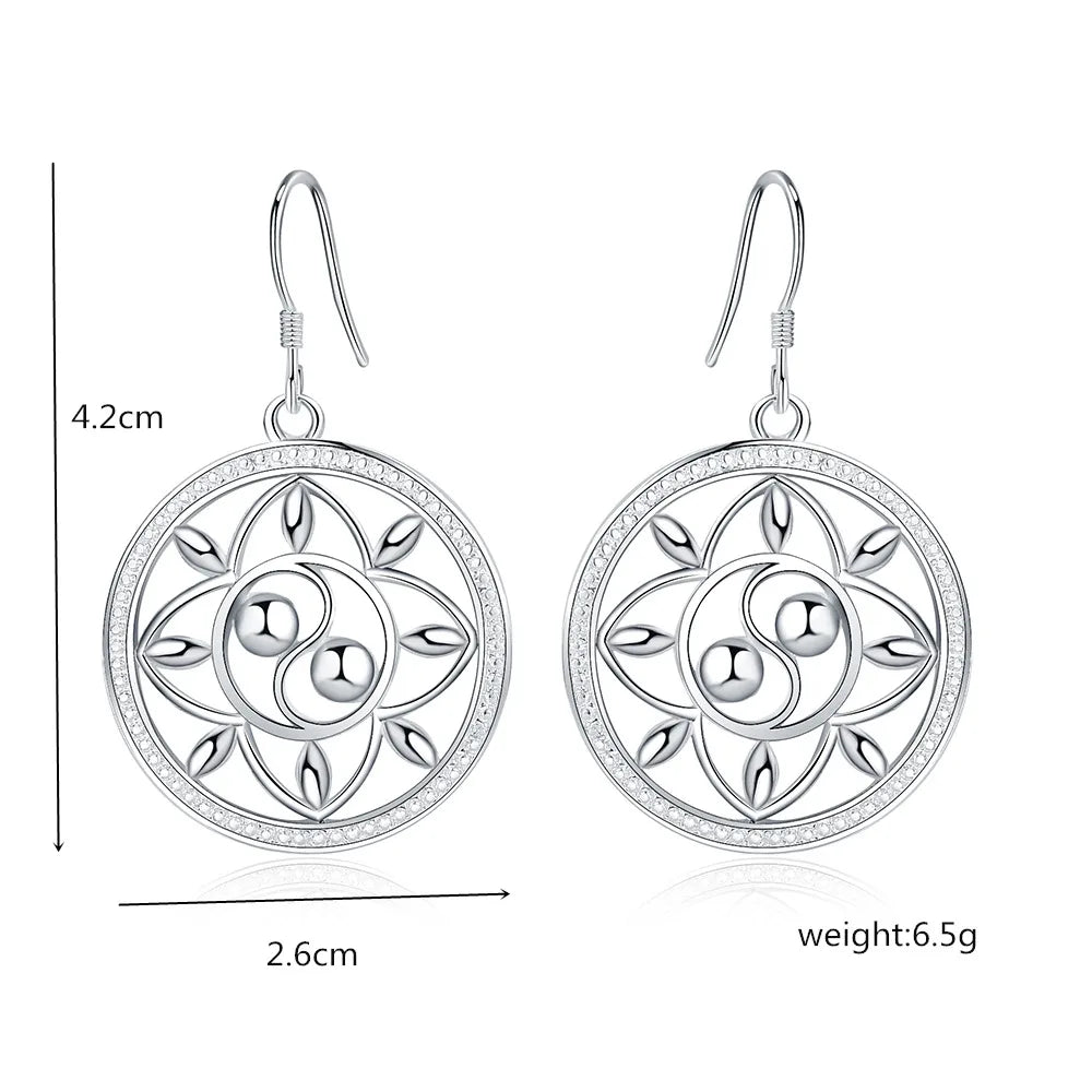 925 Sterlingsilber Kreisohrringe für Damen Eleganter Hochzeitsschmuck