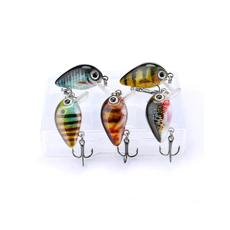 5 Mini Schwimmköder 3cm 1,5g Wobbler Köder für Süßwasser Angeln