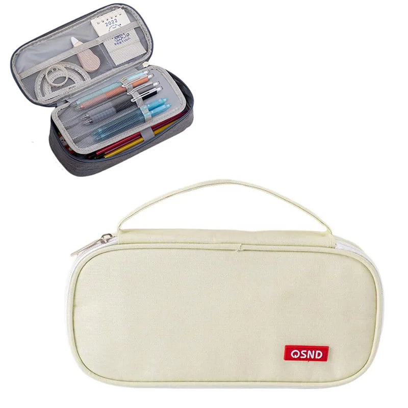 2-lagige Stift- und Kosmetikaufbewahrungstasche mit großer Kapazität