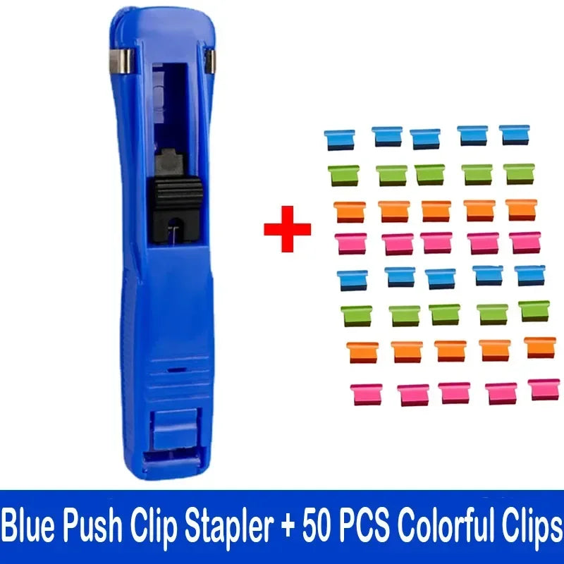 Push-Clip Hefter klammerlos für Dokumente & Notizen - Büro Schule Organizer