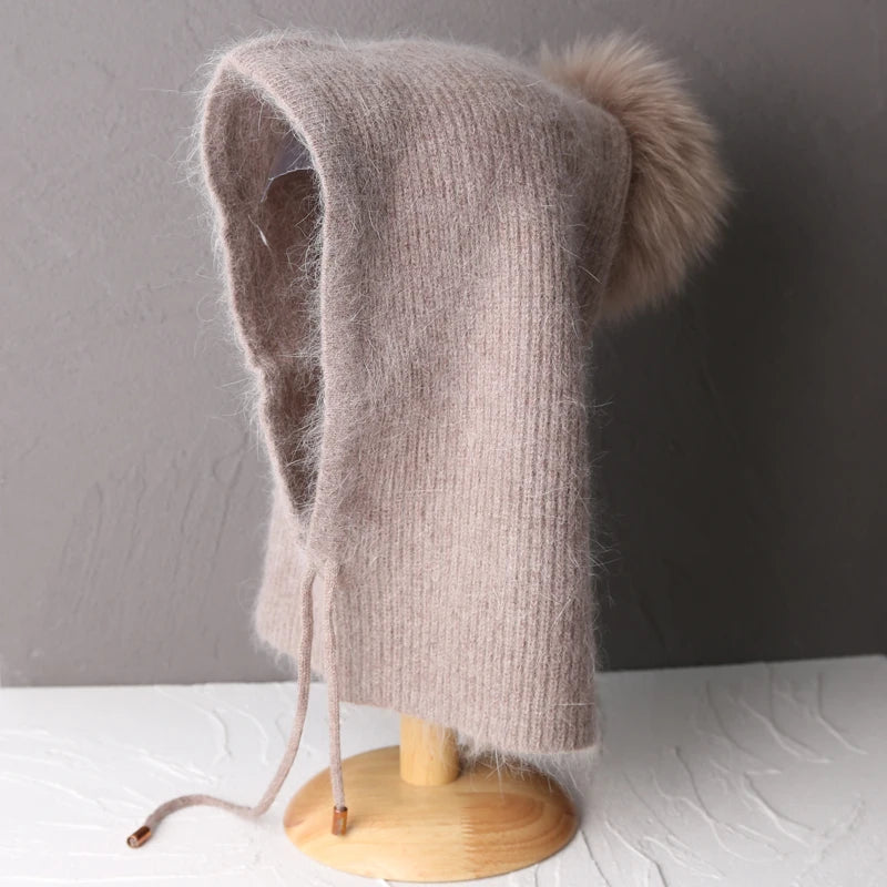 Warme Unisex Sturmhaube mit Schal und Kapuze für den Winter