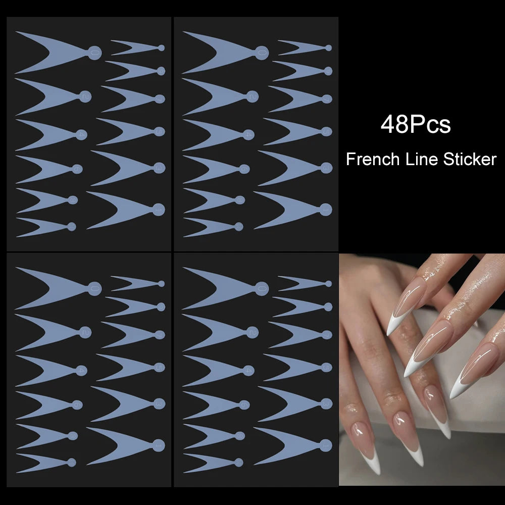 48er Set weiche Silikonpads für französische Nägel Maniküre