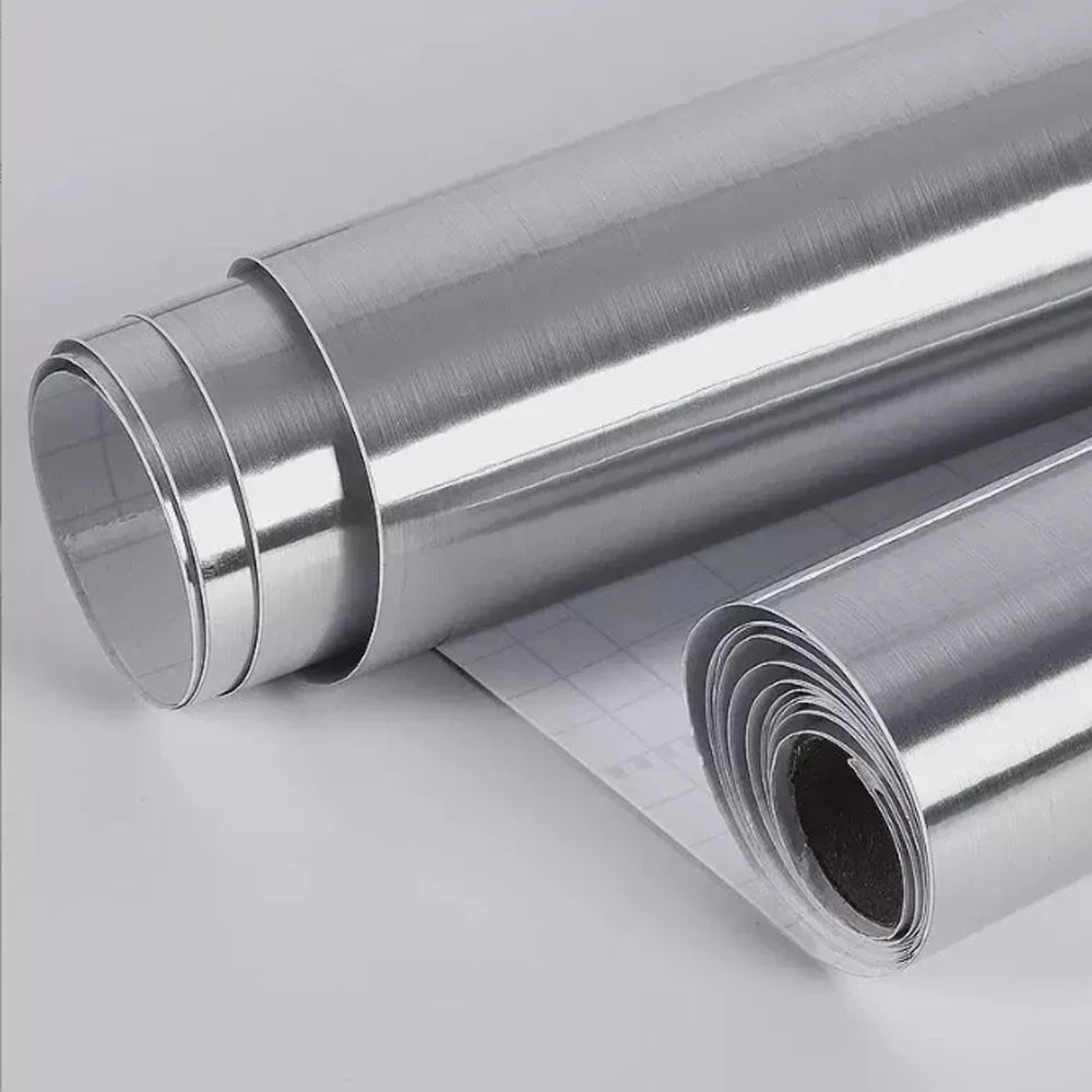 PVC gebürstete Edelstahl Tapete wasserdicht ölbeständig selbstklebend