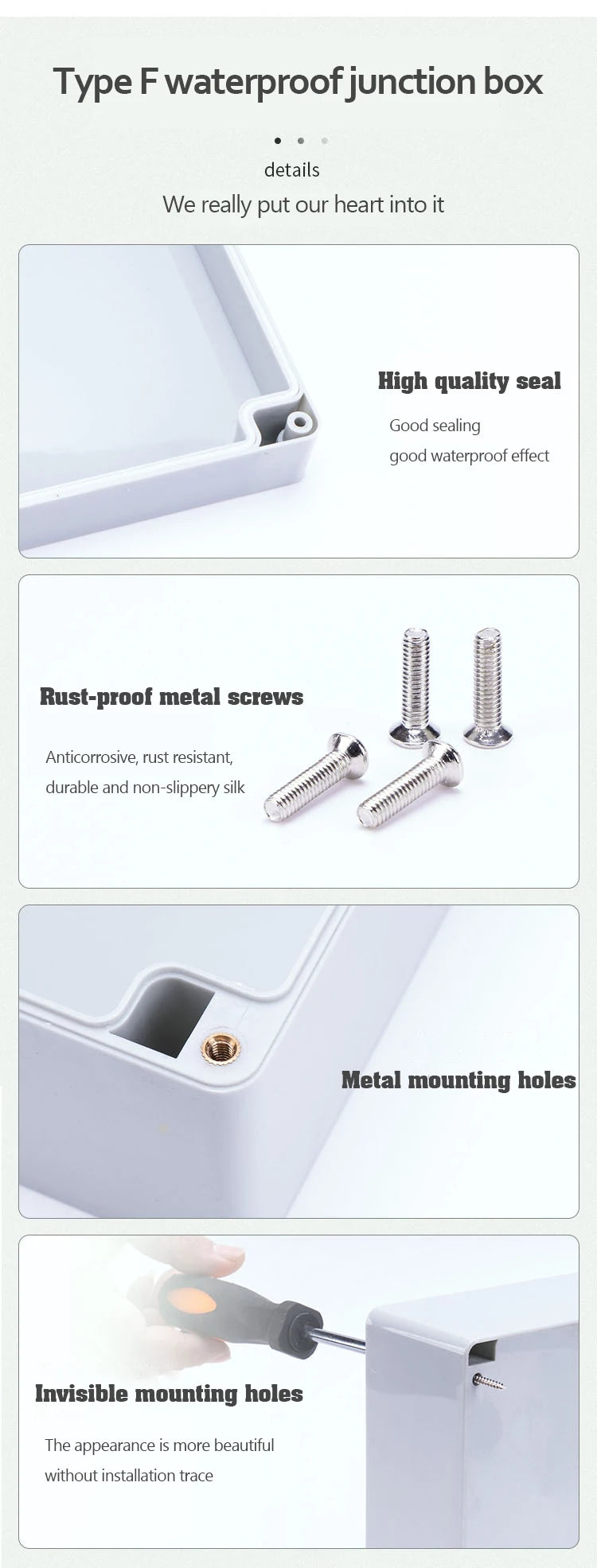 Wasserdichte Anschlussdose ABS mit IP67 Schutz für Außenbereich