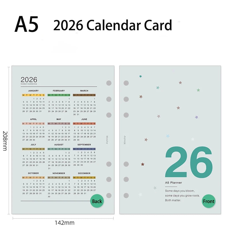 Loseblatt Notizbuch Planer Tagebuch Kalender Karten Schreibwaren 2026