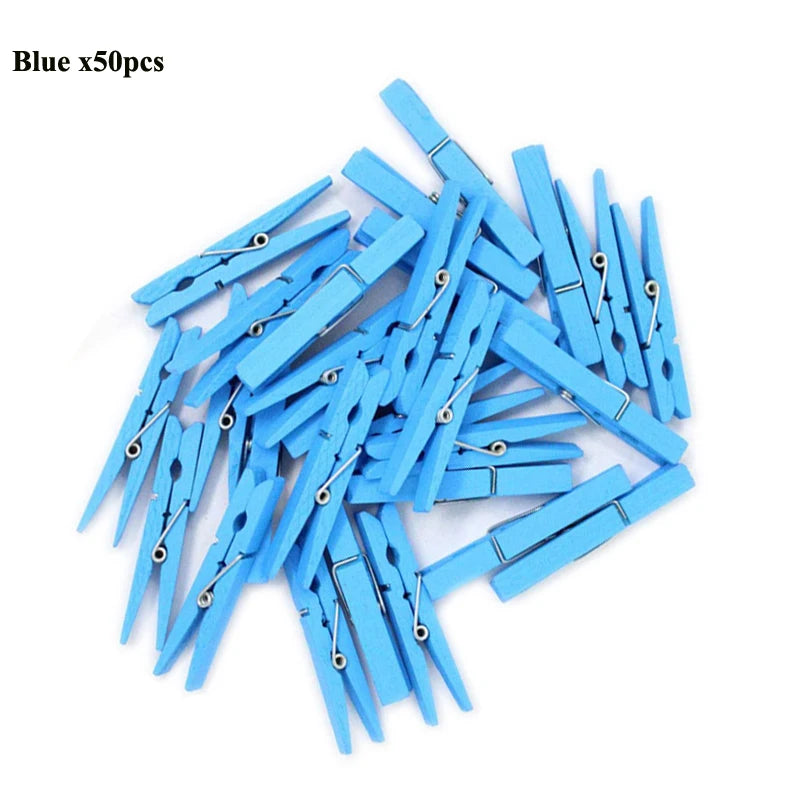 Mini 25mm Holzclips für Fotos & Deko – 50 oder 100 Stück Natur/Mix