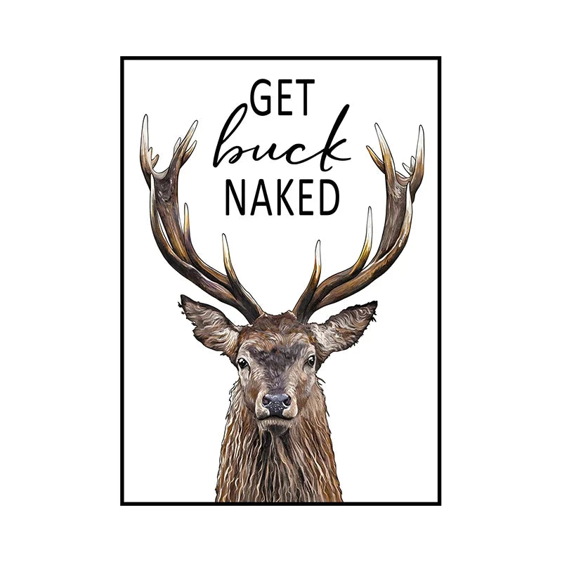 Lustige Tier Wandkunst auf Leinwand für moderne Badezimmer Dekoration