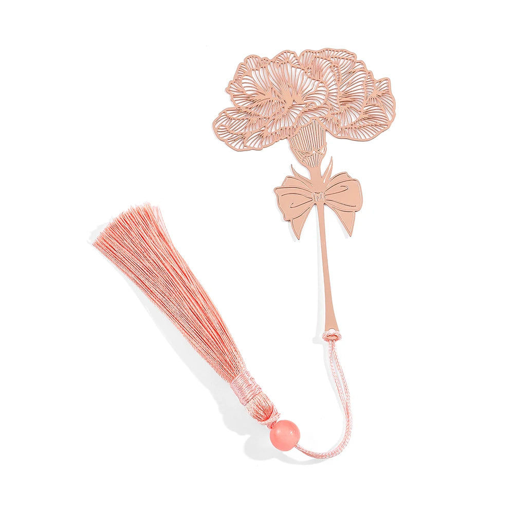 Hohles Messing-Lesezeichen mit Blumenmotiv für Buchliebhaber