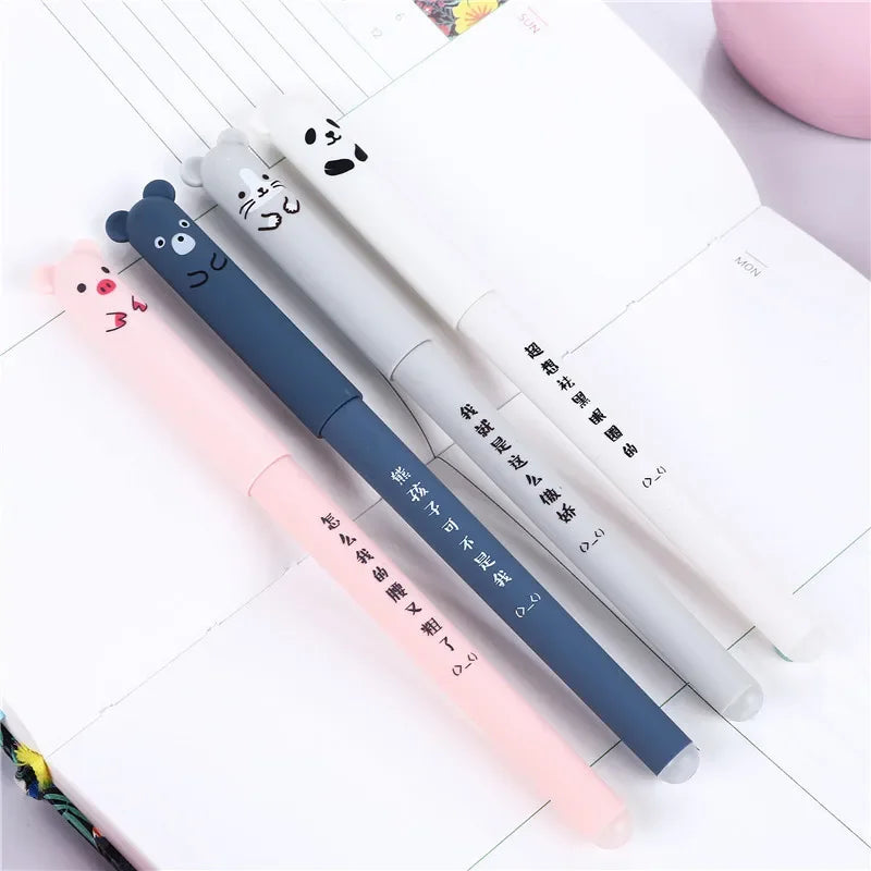 4-teiliges Set löschbarer Gelstifte 0,35mm Schwarz Blau für Schule Büro