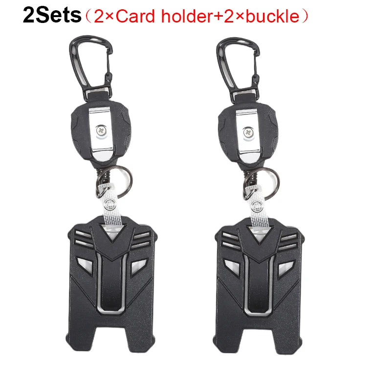 Taktischer Ausweishalter mit Karabiner und versenkbarem Seil