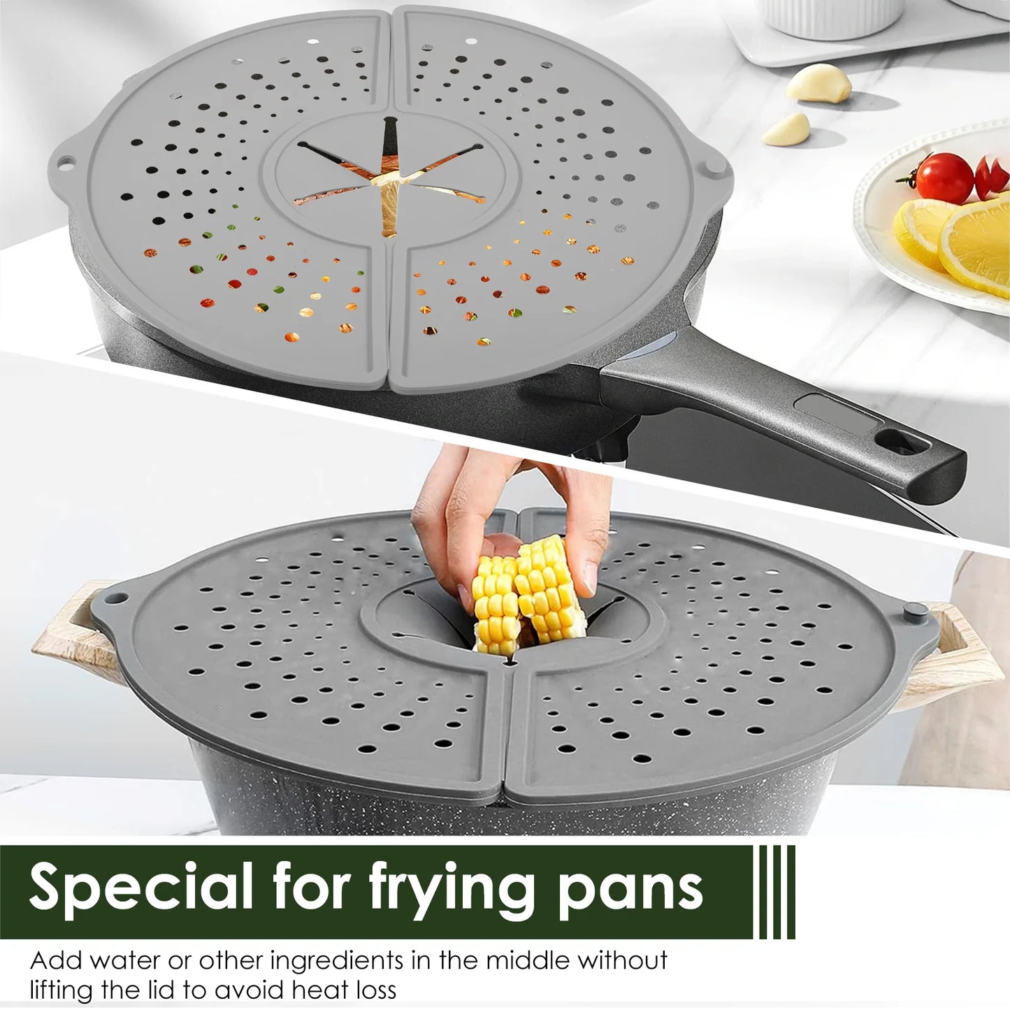 Silikon Spritzschutz faltbar für Bratpfannen 10 bis 12 Zoll