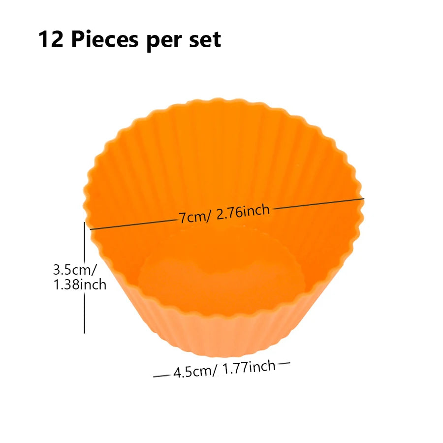 12er Set Silikon Backformen für Cupcakes Muffins Kuchen DIY Küche