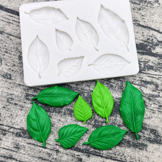 Silikonform in Blattoptik für Zucker, Schokolade und Fondant-Dekoration
