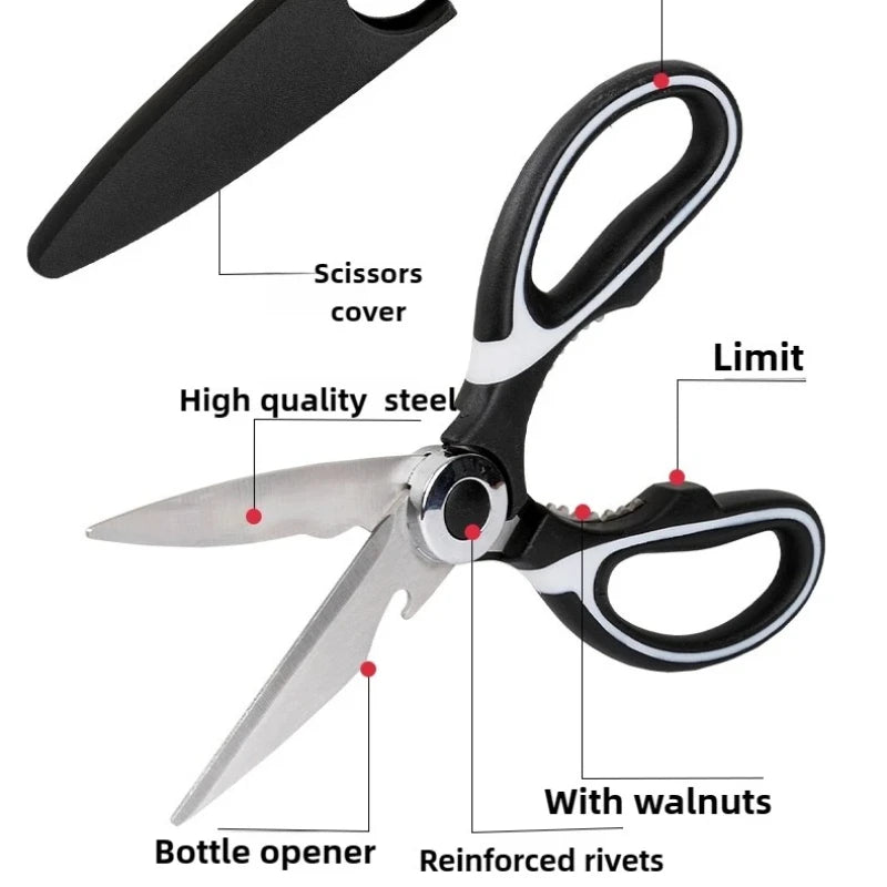 Extra Große Küchenschere Edelstahl für Fleisch, Fisch, Knochen Zubereitung