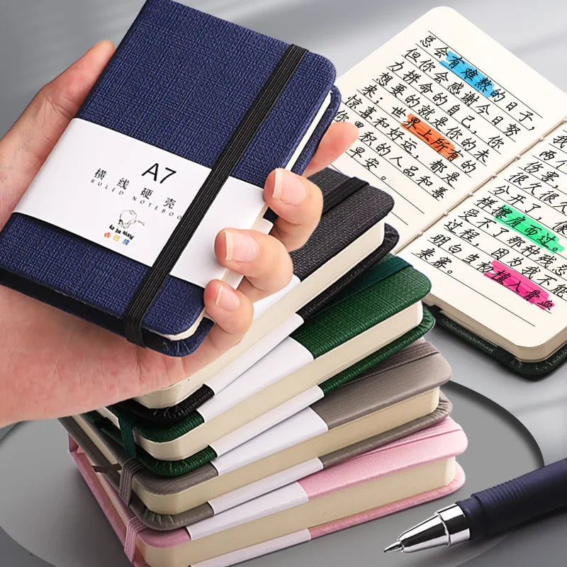 A7 Mini Notizbuch Tasche für unterwegs - praktischer Organizer für Schule - Büro
