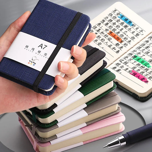 A7 Mini Notizbuch Tasche für unterwegs - praktischer Organizer für Schule - Büro