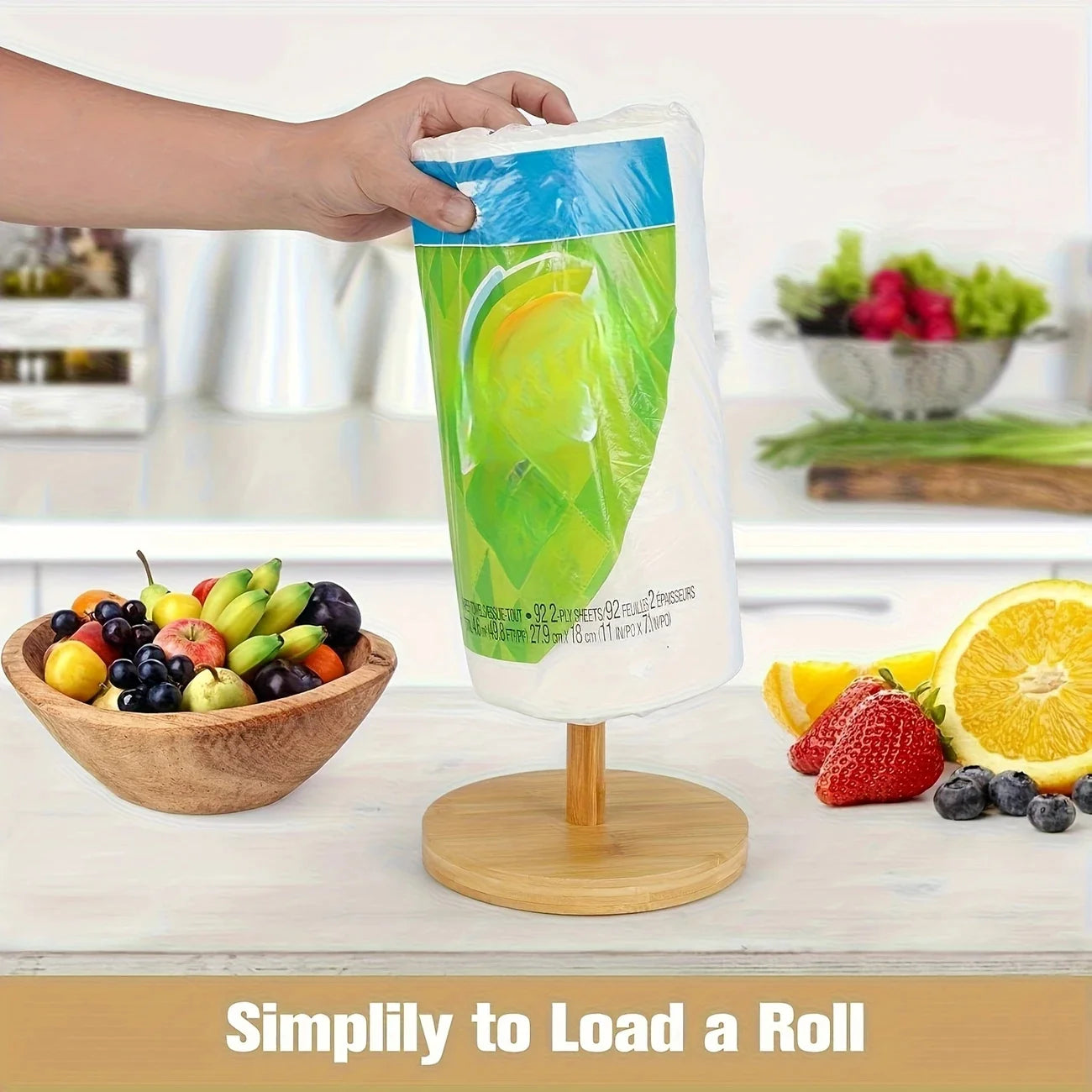 Bambus Papierhandtuchhalter Holzspender für Küche und Bad